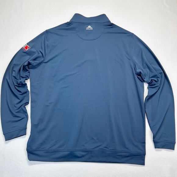Peter Millar Crown Sport 1/4 Zip Mens XL New Blue MC0EK40 Embroid CROSSNORE pfa - Picture 3 of 12